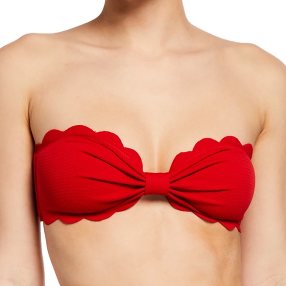 Marisa swim bandeau red strapless top size small